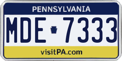 PA license plate MDE7333
