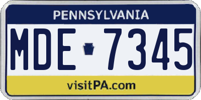 PA license plate MDE7345