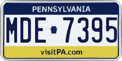 PA license plate MDE7395