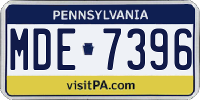 PA license plate MDE7396