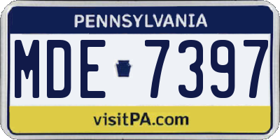 PA license plate MDE7397