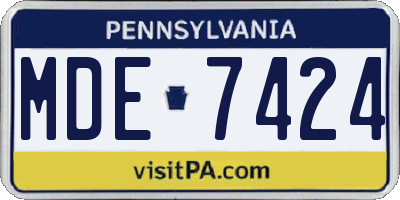 PA license plate MDE7424