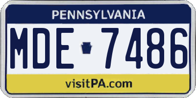 PA license plate MDE7486