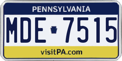PA license plate MDE7515