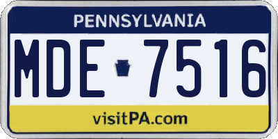 PA license plate MDE7516