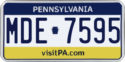 PA license plate MDE7595