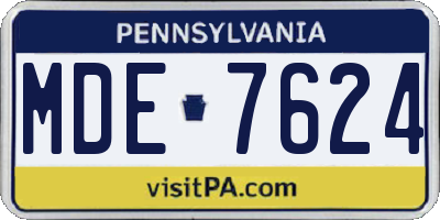 PA license plate MDE7624