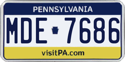 PA license plate MDE7686