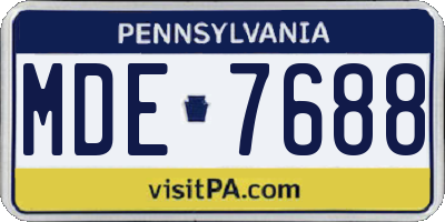 PA license plate MDE7688