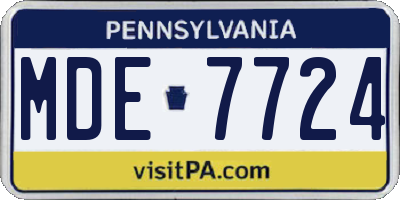 PA license plate MDE7724