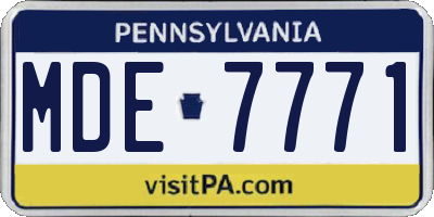 PA license plate MDE7771