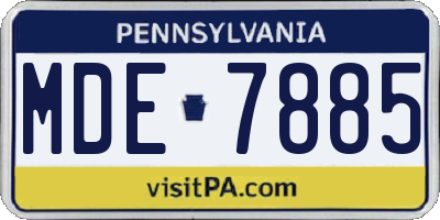 PA license plate MDE7885