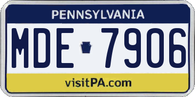 PA license plate MDE7906
