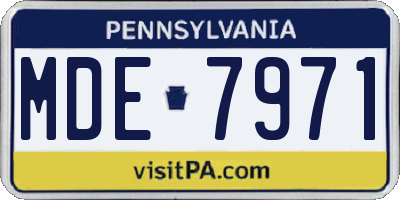 PA license plate MDE7971