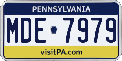 PA license plate MDE7979