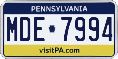 PA license plate MDE7994