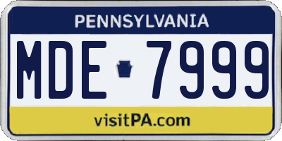 PA license plate MDE7999