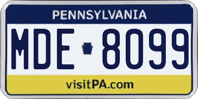PA license plate MDE8099