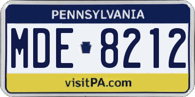 PA license plate MDE8212