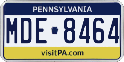 PA license plate MDE8464