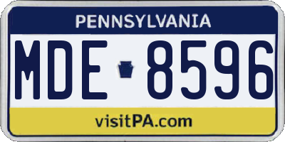 PA license plate MDE8596