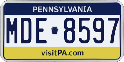 PA license plate MDE8597