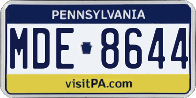 PA license plate MDE8644