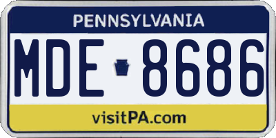 PA license plate MDE8686