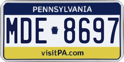 PA license plate MDE8697