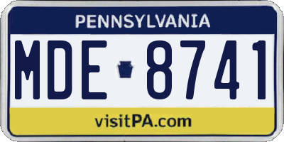 PA license plate MDE8741