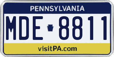 PA license plate MDE8811
