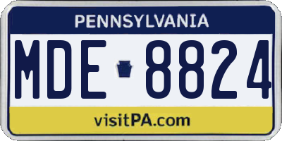 PA license plate MDE8824
