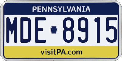PA license plate MDE8915