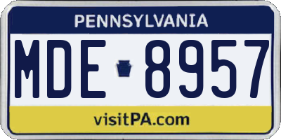 PA license plate MDE8957