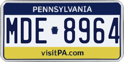 PA license plate MDE8964