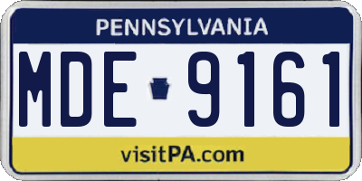 PA license plate MDE9161