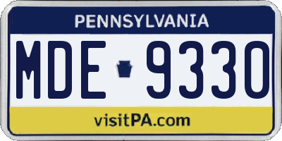 PA license plate MDE9330