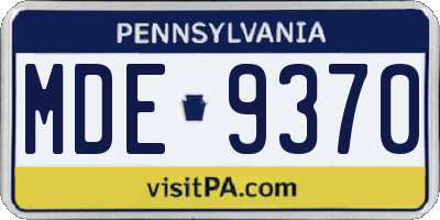 PA license plate MDE9370