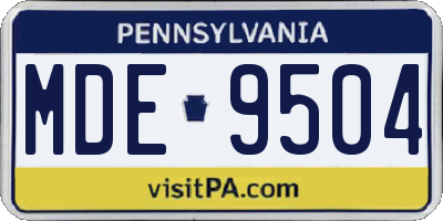 PA license plate MDE9504