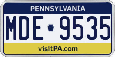 PA license plate MDE9535