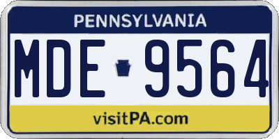 PA license plate MDE9564