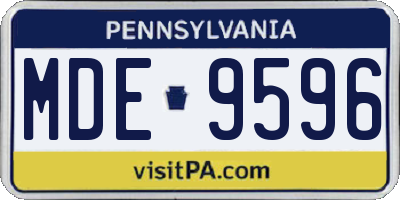 PA license plate MDE9596
