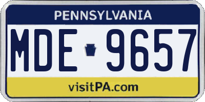 PA license plate MDE9657