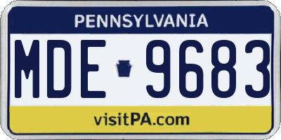 PA license plate MDE9683