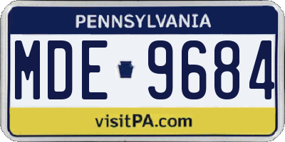 PA license plate MDE9684