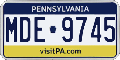 PA license plate MDE9745