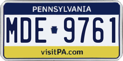 PA license plate MDE9761
