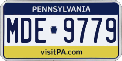 PA license plate MDE9779