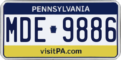 PA license plate MDE9886