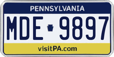 PA license plate MDE9897